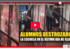UDD. Violento festejo de fin de clases en Arroyito: destrozos y tensión en la Escuela Vélez Sarsfield