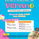 La Municipalidad de Las Varillas anunció anuncia la apertura de las inscripciones para la Escuela Municipal de Verano 2025/2026.